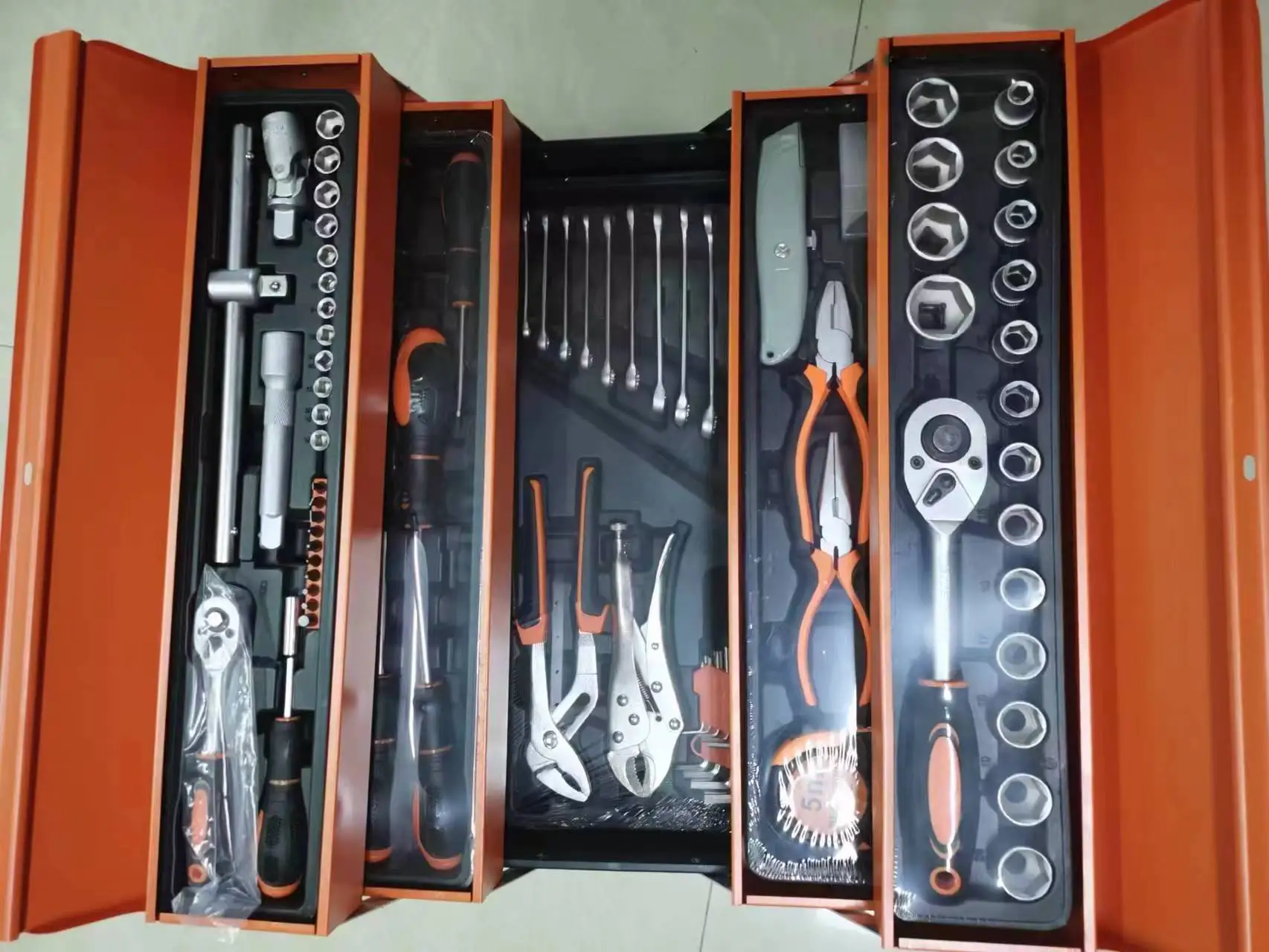 Good quali mechanic tools carbon steel magnet 85pc case  tool  set pocket knife tool cabinets