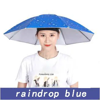 Wholesale Low MOQ Small Size Head-Mounted Silver Hat Umbrella For Outdoor Can Be Customized With Logo