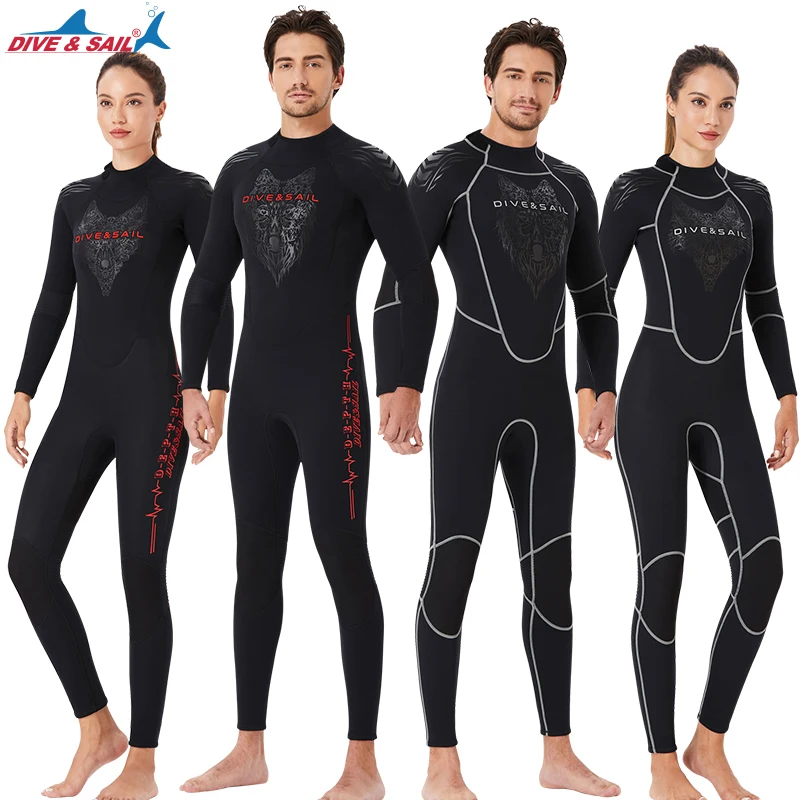 Factory Full Body 3mm Neoprene Wetsuits Bcak Zip Long Sleeve Scuba Diving Wet Suit Winter Warm Swim Surfing Snorkeling Wetsuit