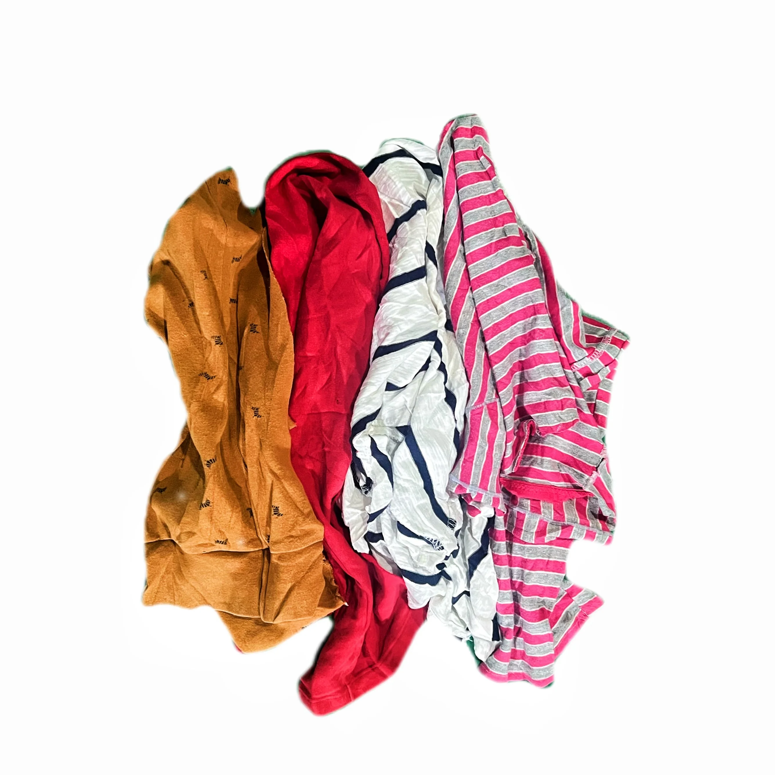 Washed and Disinfected Clothes Industrial Wiping White Textile Cotton Waste Dark Colored T-shirt 100% Cotton Rags for Cleaning