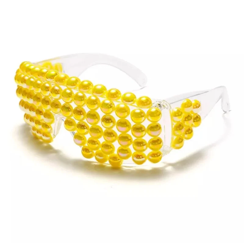 New Colorful Beautiful Party Vintage Handmade Rhinestone Pearl Sunglasses