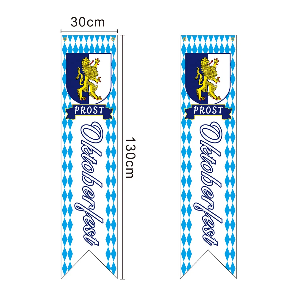 Germany Munich Oktoberfest Blue And White Checkered Tablecloth Triangulated Flag Bavarian Flag Hanging Flag
