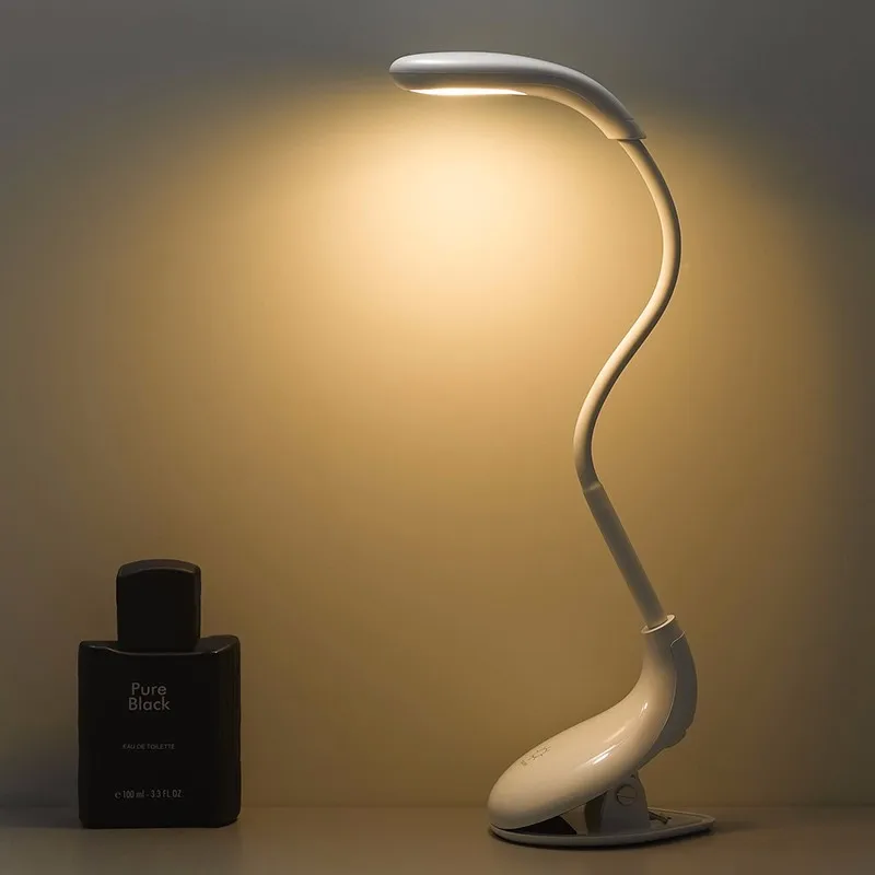  Перезаряжаемые «гусиная шея» исследование USB LED Клип на Настольная лампа с