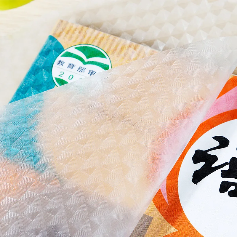 Cheap price size 50x36cm 80 microns transparent clear embossed pvc cpp self adhesive book cover