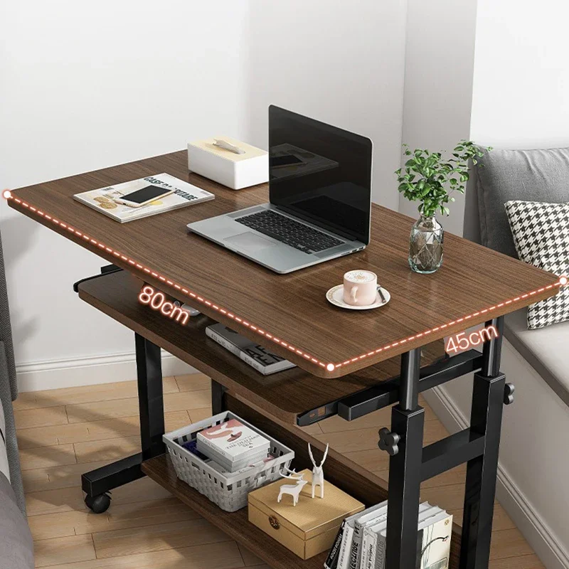 Home Study Computer Desk Multi Functional Foldable and Adjustable Mobile Bedside Student Writing Office Storage Learning Desk
