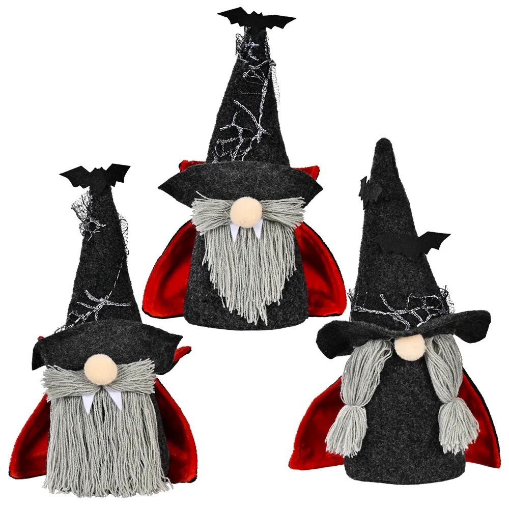 
Gnomes Plush Tomte Swedish Nisse Scandinavian Ornaments Witch Cloak Bat Hat Halloween Christmas Gonks Table Decor Gifts 