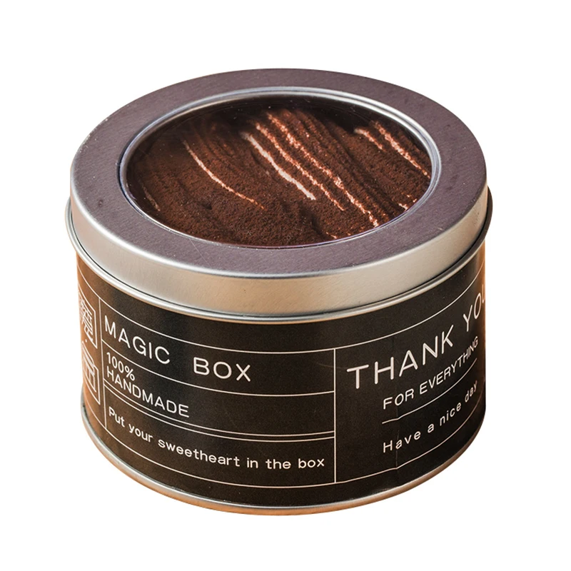Wholesale Ready Mold Non Print Small Tin Box With Sticker Label For Cake/Chocolate Packaging Iron Metal Can
