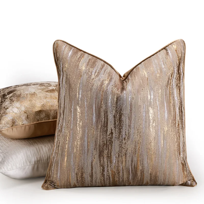 Textured Satin Modern Throw Pillow Light Luxury style jacquard Pillowcase Soft Cushion Hot Sale Decorative Bedding Throw Cushion