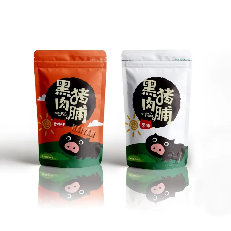High quality laminated dried meat slice packaging stand up bags
