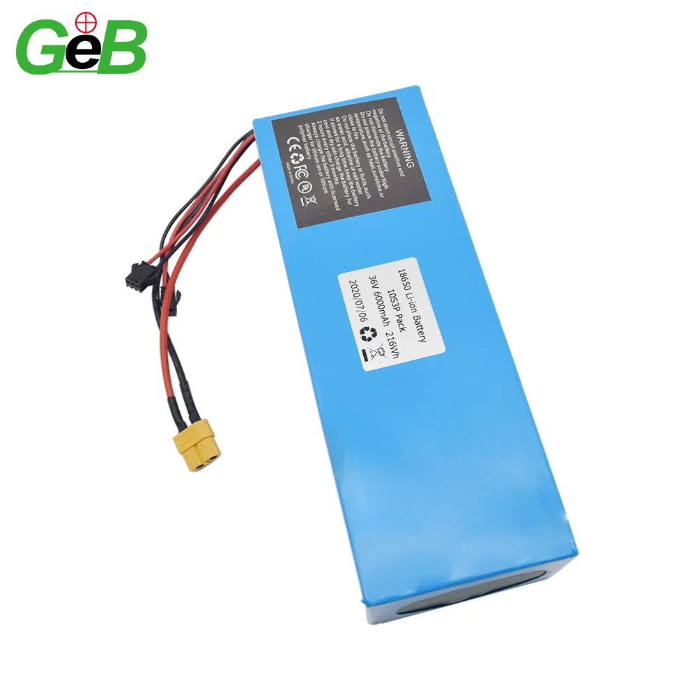 GEB Customized 18650 21700 32700  Batteries pack 24V 36V 48V 60V 6Ah 10Ah 20Ah 30Ah Lithium ion liion for ebike escooter Battery