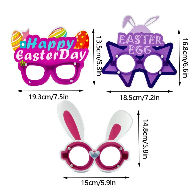 Easter PVC Glasses Children Party Decoration  Cute Bunny Egg Glasses Beautiful Glasses Frames