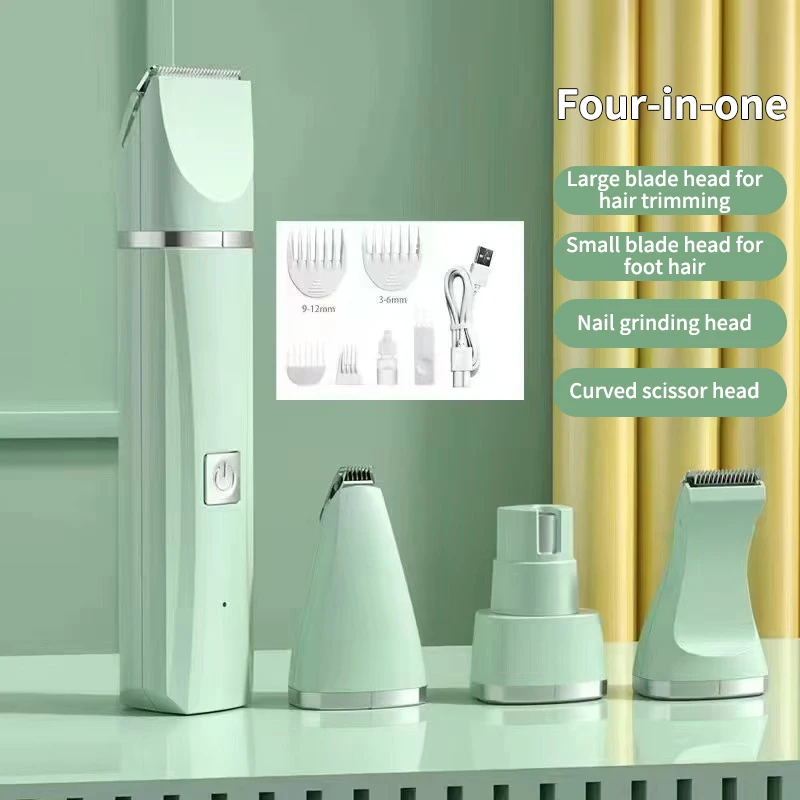 4 in 1 Low-noise  Pet Hair Clipper Trimmer Shaver Grooming Set Cordless Dog Cats Nail Grinder Hair Clipper Dog Pet Trimming Set