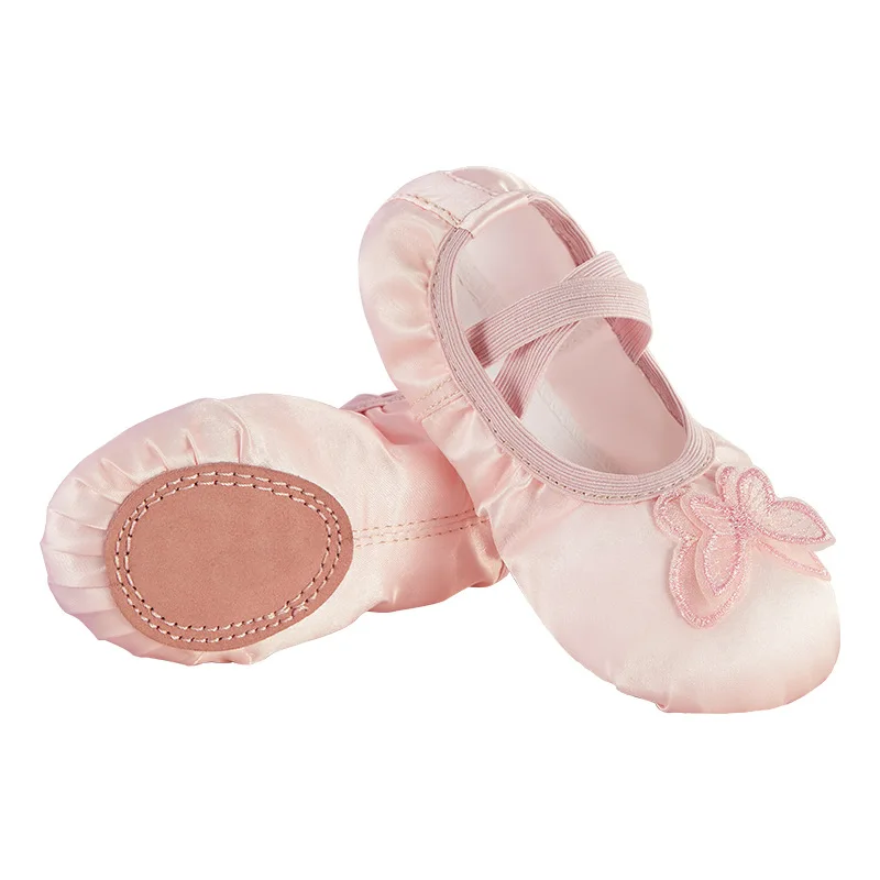 Kid Cute Ballerina Slippers Flats Ballet Brown Canvas Ballet Shoes Dance for Women and Girls Kids