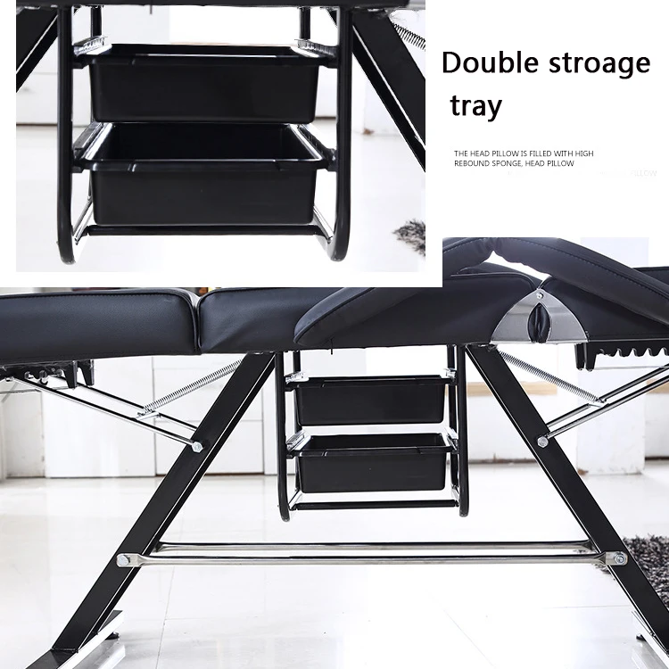 Pvc Massage Tables & Bed Multi-function Beauty Salon Furniture Portable Foldable Eyelash Facial Tattoo  SPA