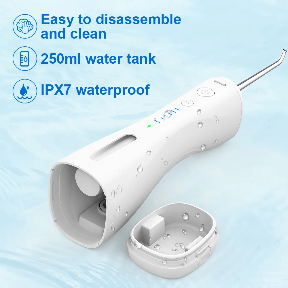Cordless water pick 6 Modes Portable Rechargeable Dental Water Jet Flosser Teeth Cleaner Oral Irrigator