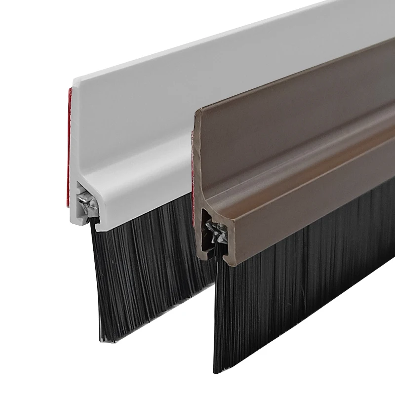 Hot selling PVC Door Bottom sealing Brush strip   Anti Dust Aluminum Door Seal Brush Gate Brush Sweep