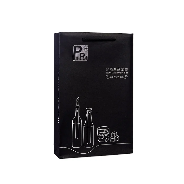 Customized logo metal reusable whiskey stone cooler wine chiller stick set ice cube gift set