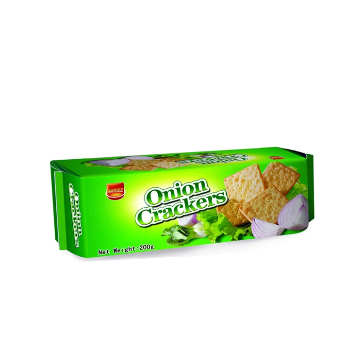 Китайские профессиональные производители бисквитов, оригинальные крекеры 200 г с ароматом лука, Бисквитное печенье