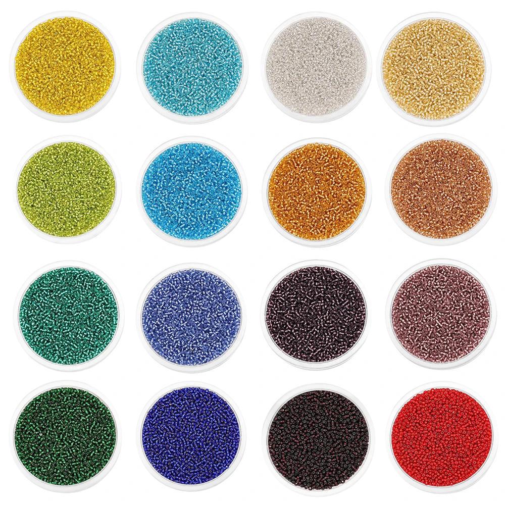 1200pcs Get Free 600pcs Silver Hole Cover Translucent Bead Czech Glass Seed Beads Charm Bracelet Findings DIY Jewelry Makings