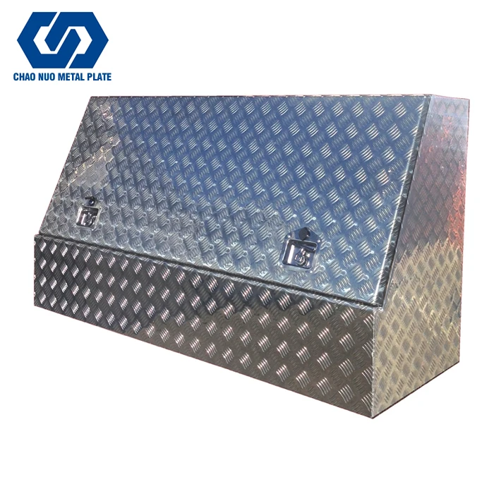 Waterproof Aluminum Customize Silver Diamond Tread checker plate Truck Tool Box lock Pickup Storage Toolbox