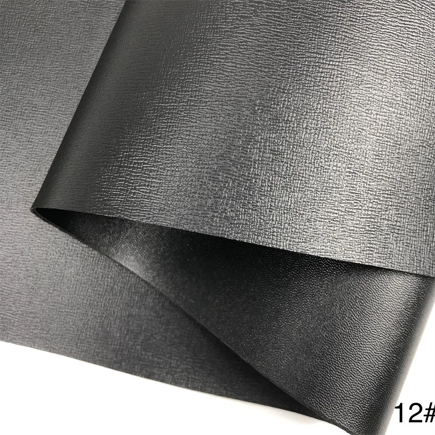 Black Double faced different Pattern New Designs Double-sided Embossed PVC Synthetic Leather for luggage, bag, mouse or meal pad