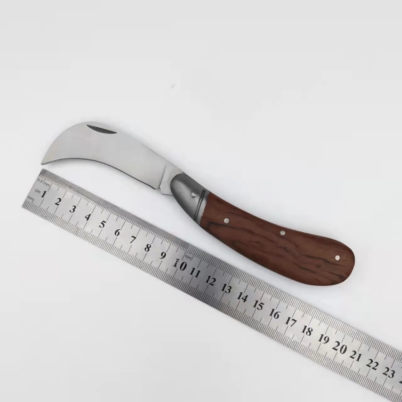 Stainless steel Mushroom Picking Wooden Handle Pocket Folding knife