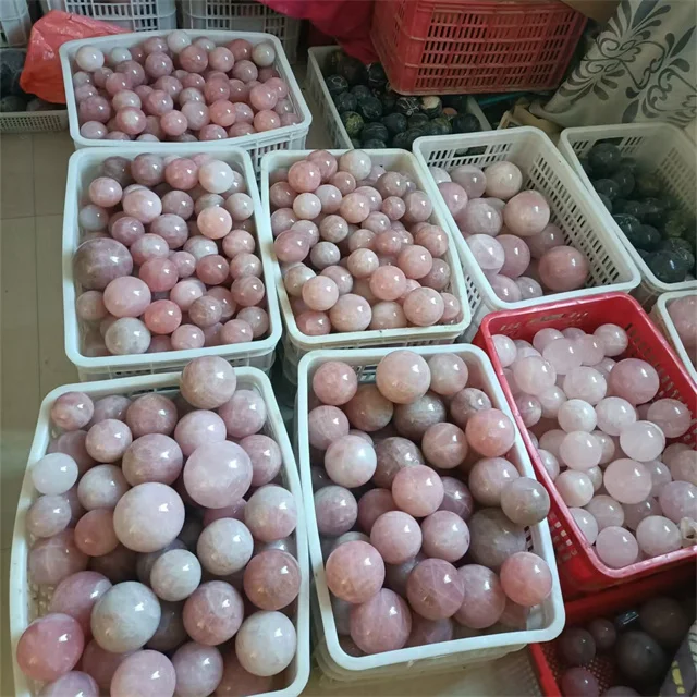 Wholesale Bulk Crystal Heal Natural Sphere Rose pink Quartz Ball for Decor