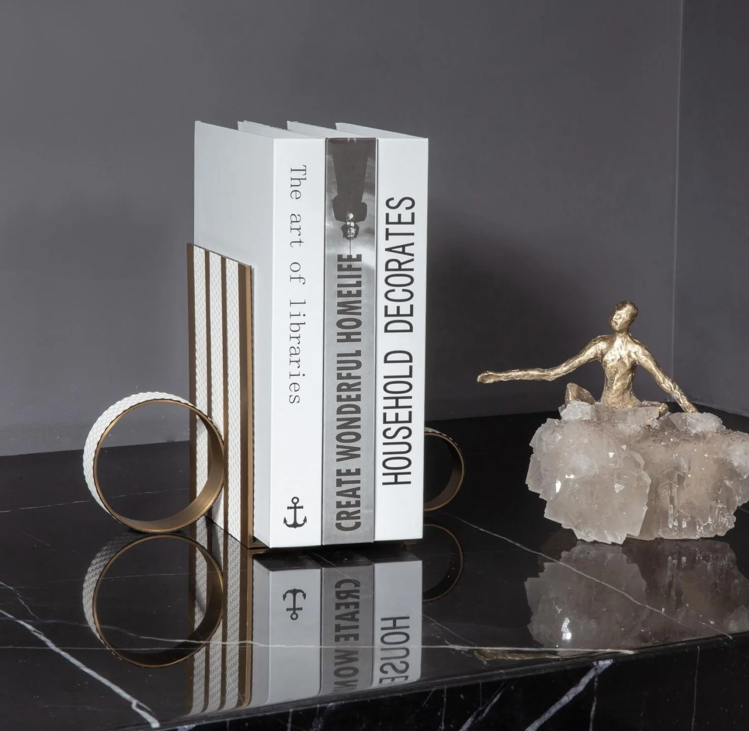 Decoration Book Organizer Metal Bookend Supply High Quality stainless steel China Quantity Gifts Decor Customized Art Style