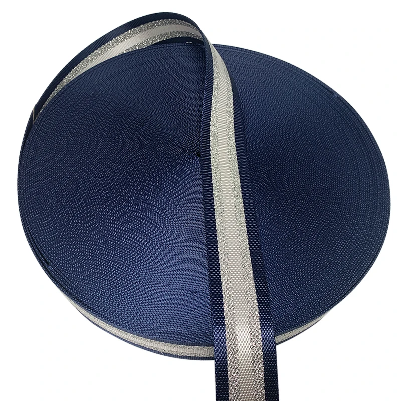 Custom Striped Pattern Jacquard Webbing 38mm PP Webbing Strap Polyester Webbing for Bag