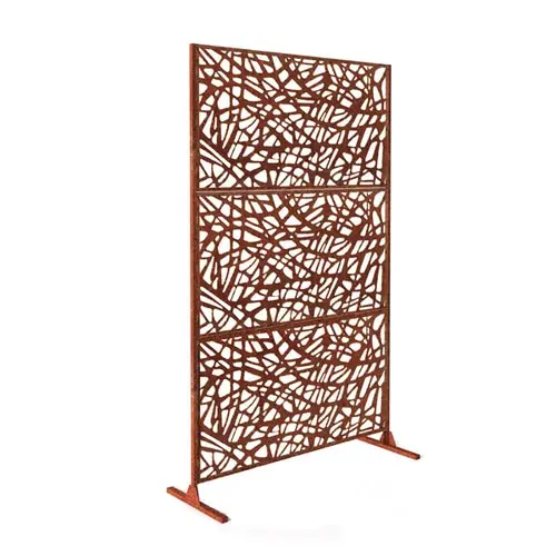 High Quality Outdoor Decoration Laser Cut Metal Screen Corten Steel Fence For Garden Screens