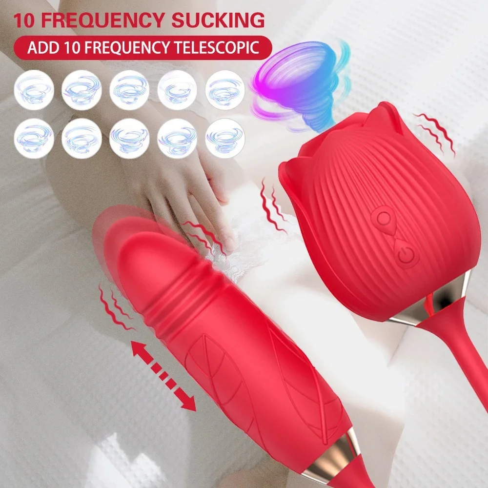 Hot Sale New Rose Flower Shape Sex Products Shop Licking Sucking Rose Vibrator Sex Toys Female Rose Vibrator