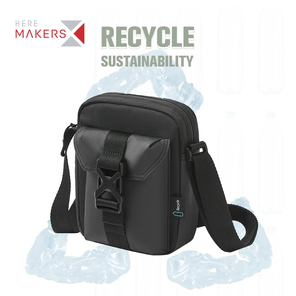 BSCI GRS Manufacturer Wholesale Fashion casual Unisex Shoulder strap purse Recycled mobile phone Sling bag