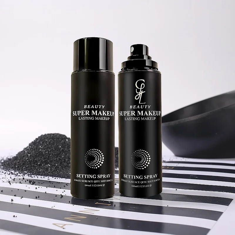 Собственная марка черная бутылка косметики веганское лицо стойкий водостойкий спрей для макияжа