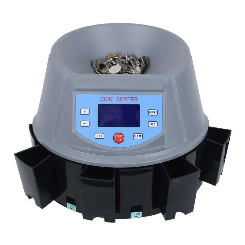 CS-5505-3 Fast speed coin counter and sorter with LCD display 350 coins/Min Multi-countries Professional Coin Sorting