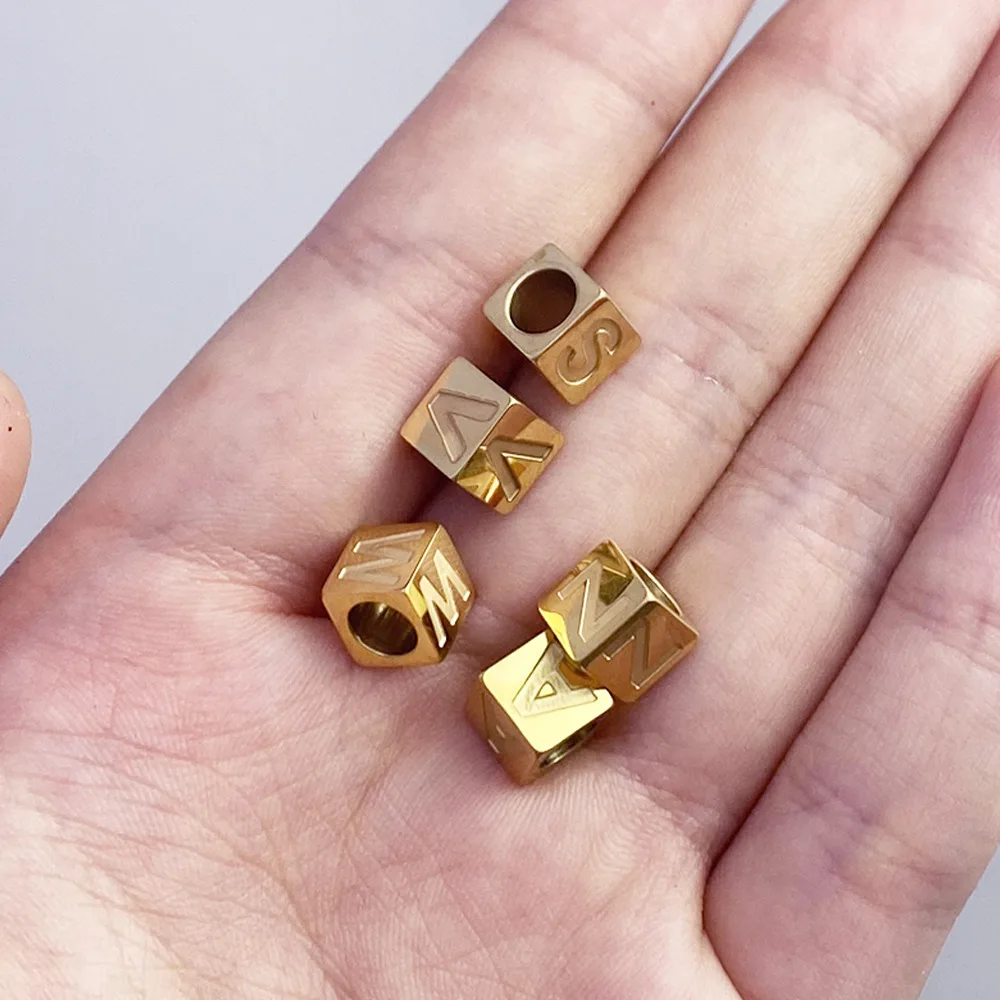 Stainless steel jewelry Accessories DIY necklace anklet 26 alphabet old English initial letter charms for bracelet making