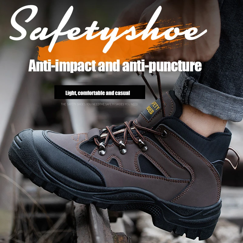 High Quality Safety Shoes Men Anti-impact Anti-puncture Boots for Worker Oil Resistance
