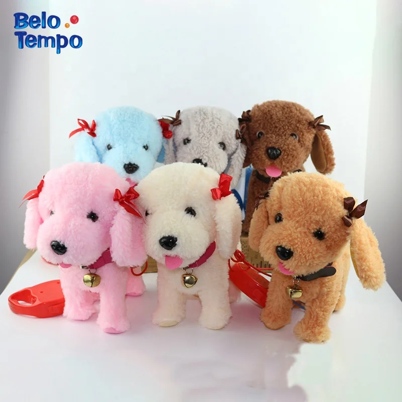 24 см Реалистичная Собака Тедди на удачу электронная собака электрическая имитация детская игрушка будет лаять и ходить щенок плюшевые мягкие