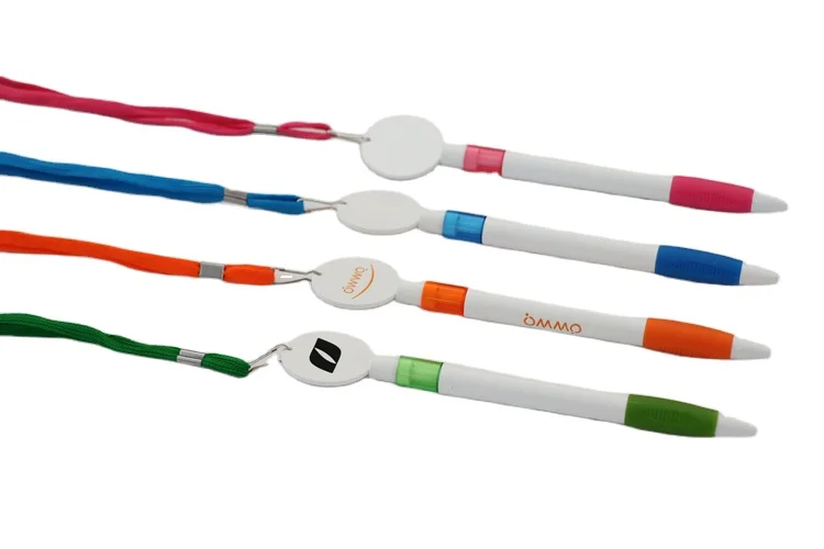 
Trading Company Customized Advertising Slogan Special Gift Press Plastic Ball Hang Pen plastic hang neck ballpoint pen 
