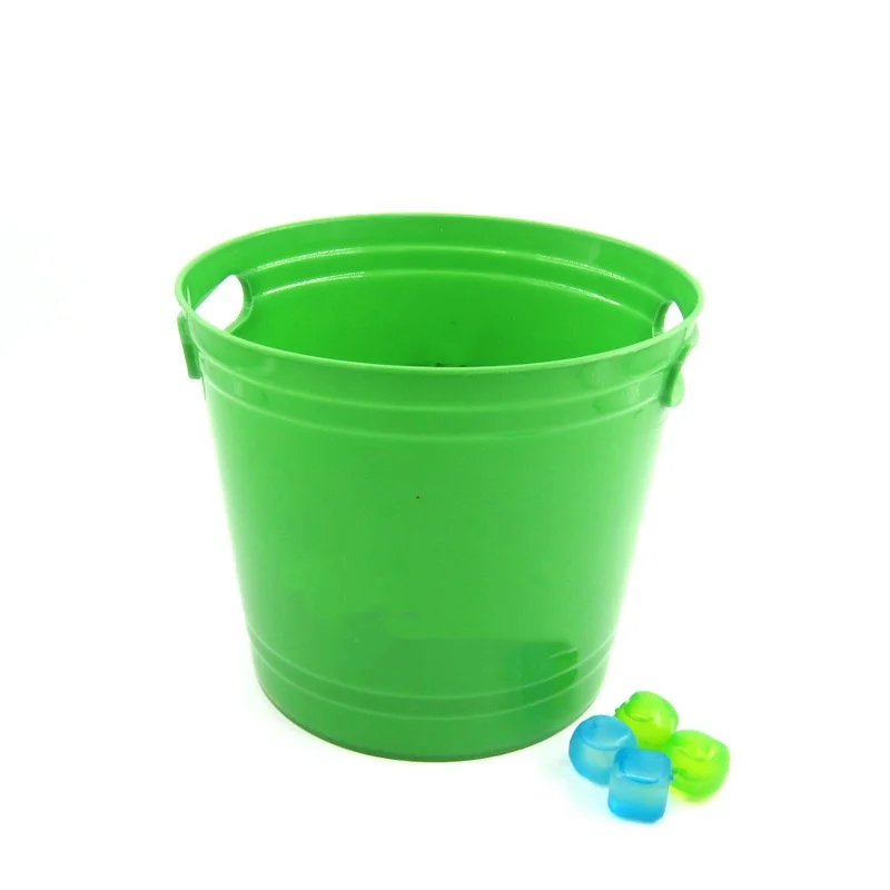 Custom  Round Boat Plastic Beer Galvanized Ice Bucket Handle for 6 Bottles of Beer