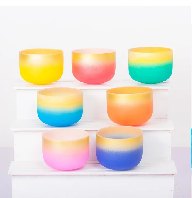 ГГц 440 Гц и 432 кварцевые кристаллические зеленые поющие чаши для звукоисцеляющей терапии оптом