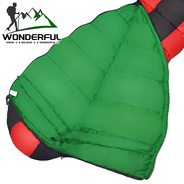 4 Season King Size Portable Cotton  Lightweight Outdoor  Camping Splicing Mummy Double Sleeping Bag