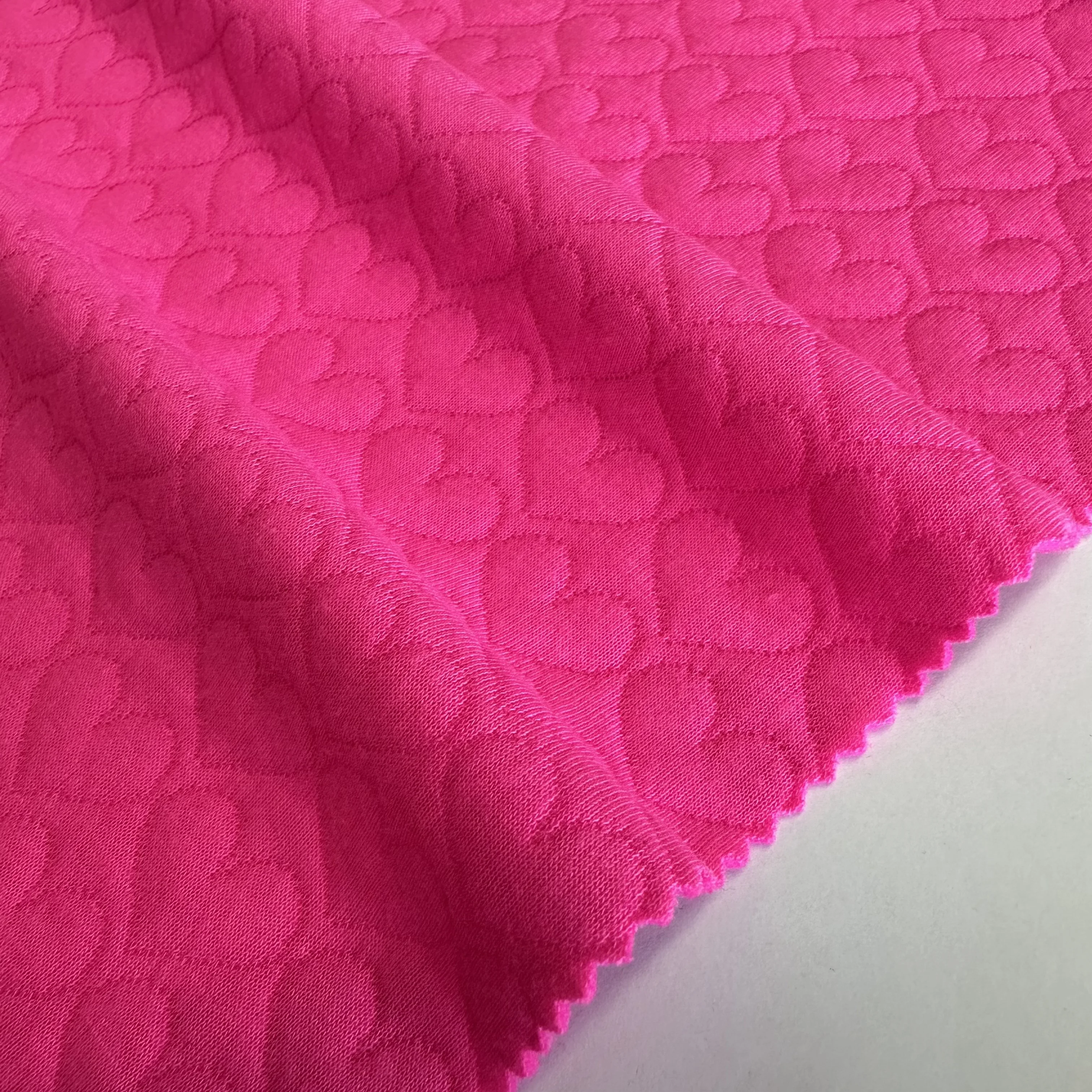 97%polyester 3%spandex stretchy air layer dobby quilted fabric love heart 3D jacquard fabric for jacket and home textile