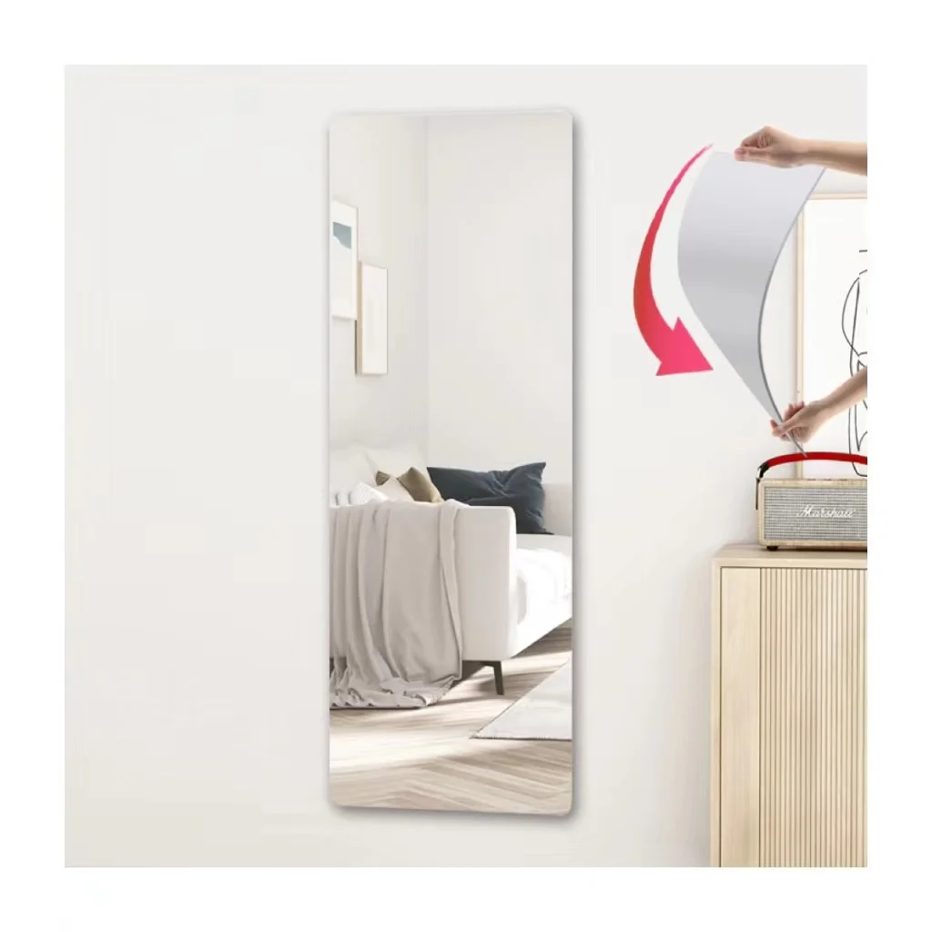 Best Selling Full length Large Size 3D Non Glass One Way Dressing Mirrors Decor Wall Frameless Plastic Mirror