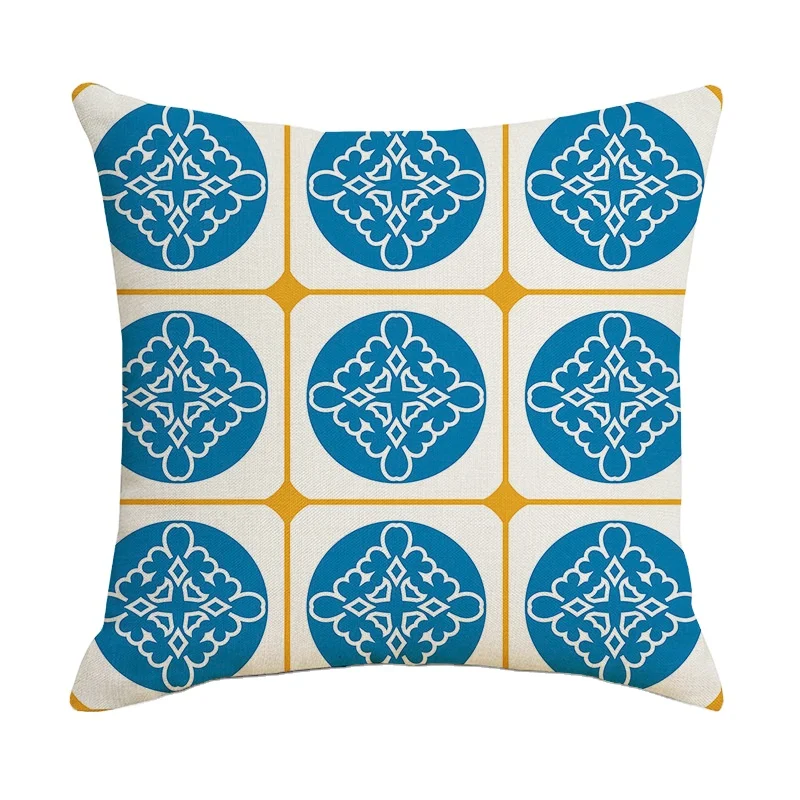Professional hold pillow case for a undertakes to flax geometric abstraction of contemporary and contracted back cushion sets
