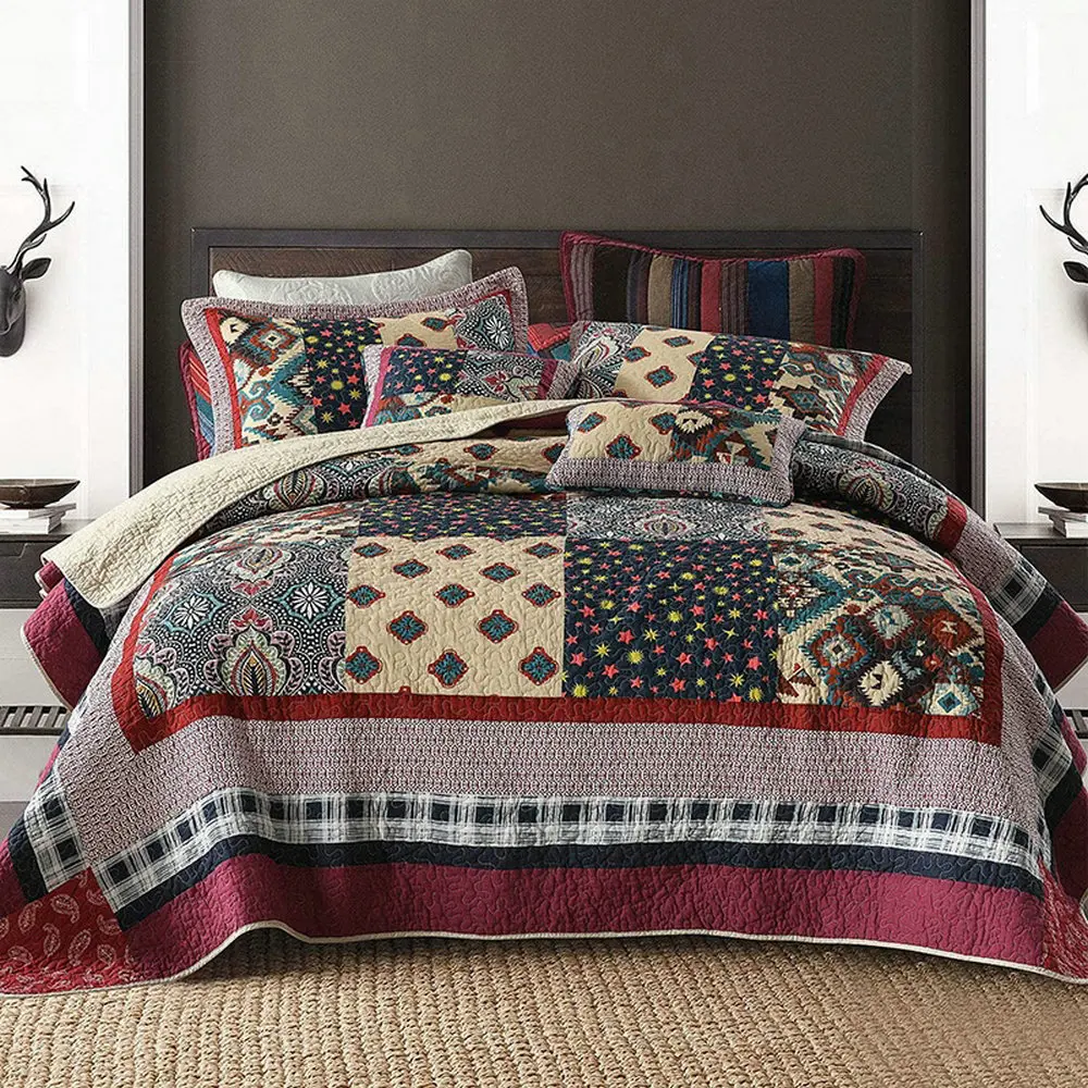 New special design bohemian style bedspread quilted prices cheap Double bed