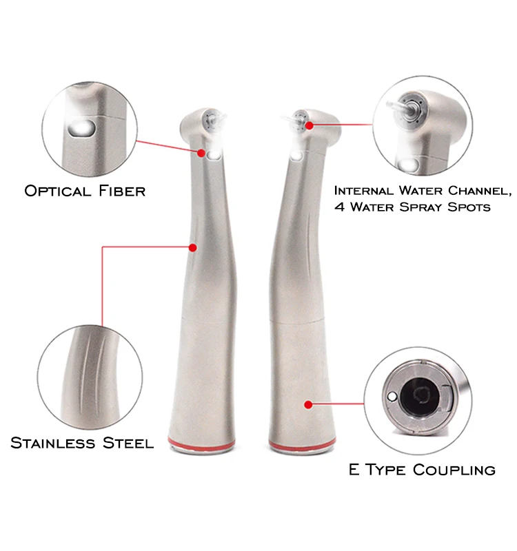 Best dental 1:5 contre angle handpiece red e type electric handpiece air turbine high speed handpiece use with electric motor