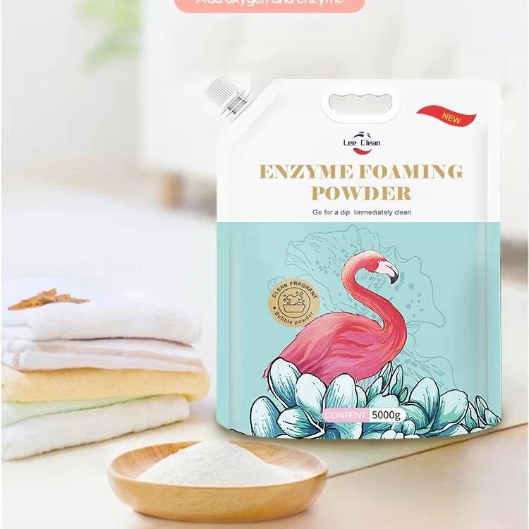 LC  Raw Materials Laundry Detergent Factory Soap Washing Powder Active Oxygen Enzyme Foam Washing Powder for Sale