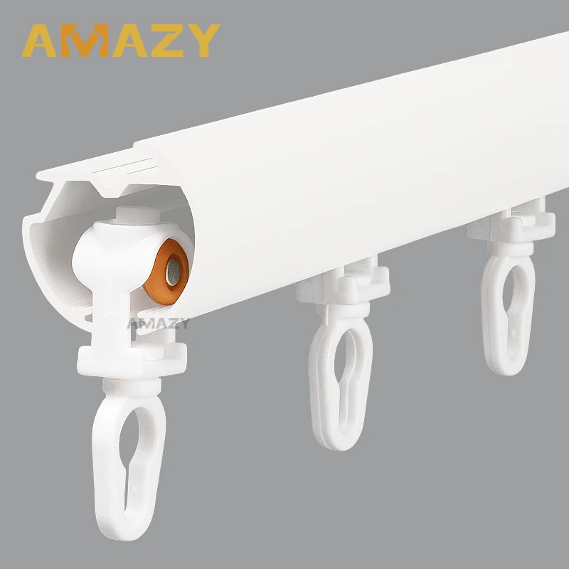 Modern Luxury Heavy Duty Bendable Aluminium Curtain Rail Track Ceiling Mount Curtain Rod With Strong Gliders