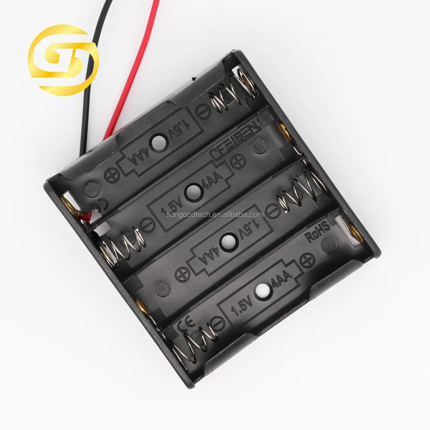 6V 4AA Battery Holder With 15cm Wire 4xAA Battery Slot Battery Box 4pcs 1.5V