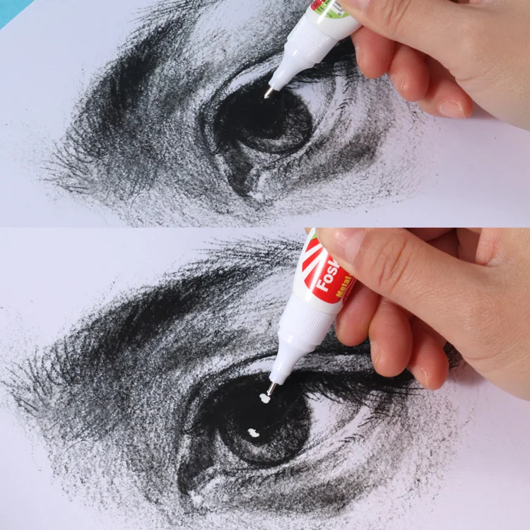 Foska High Quality nice price quick dry office school supplies Liquid Correction with Pen Shape Fluid Corrector for Student